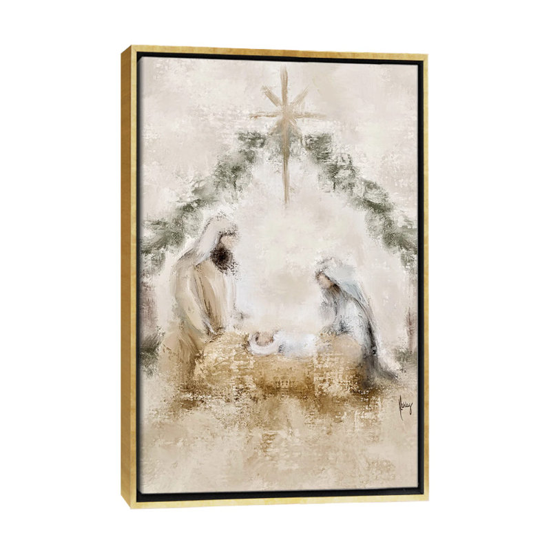 «Night Divine», reproduction d'art sur toile encadrée, H 26 po x l 18 po, Cadre flottant sans passe-partout, Doré