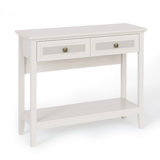 Console Table With Rattan Drawers