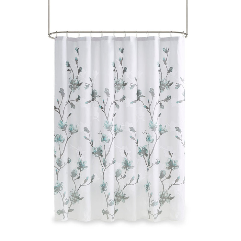 Rideau de douche à motif floral Burnout