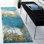 Tapis bleu / doré à motif abstrait Jaxen