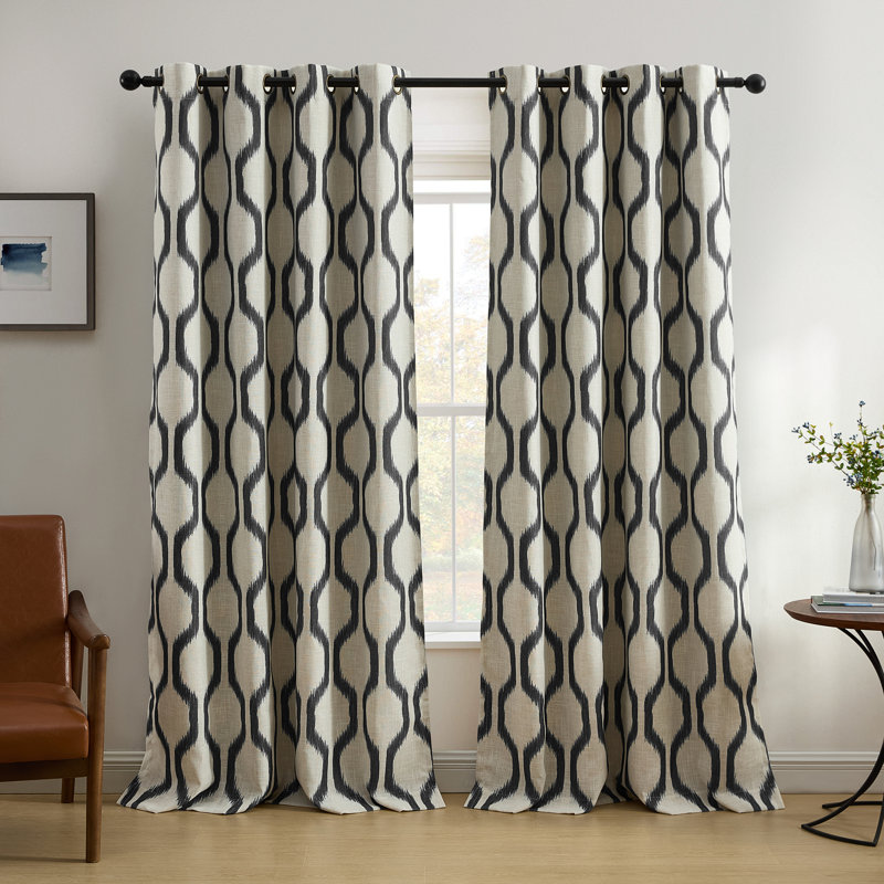Clayburgh Room Darkening Polyester Single Curtain Panel, 52"W x 95"L, Black