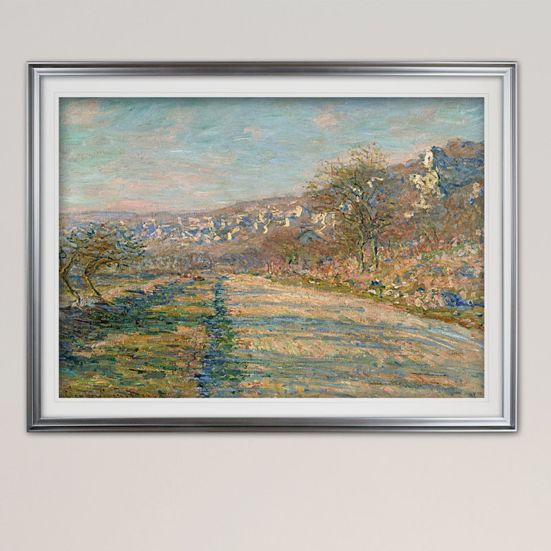 « parc monceau, paris », reproduction de peinture à l’huile sur toile tendue encadrée, H 31 po x l 43 po, Argent argent