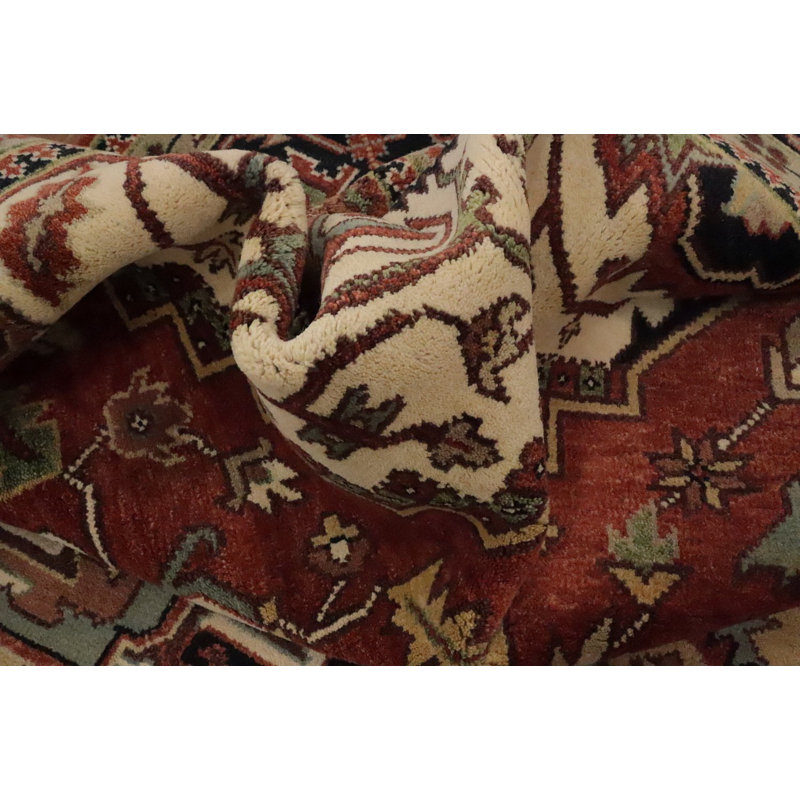 Grand tapis géométrique fait à la main 12 x 15