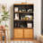 70'' Bookshelf  Bookcase With Storage Cabinet Book Shelf With Doors