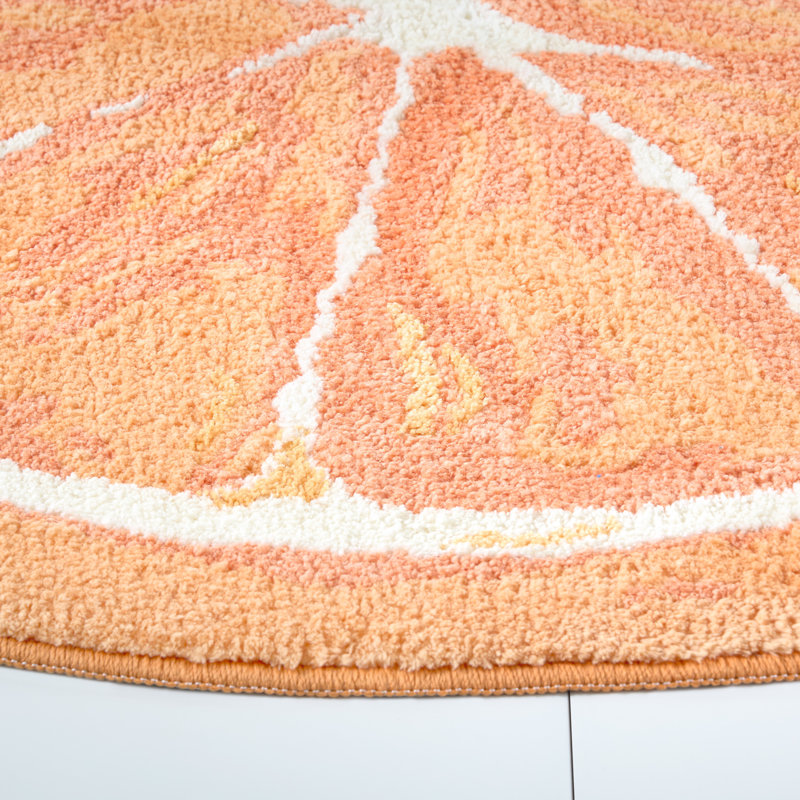Tapis de bain en forme de demi-cercle citron citron, Orange