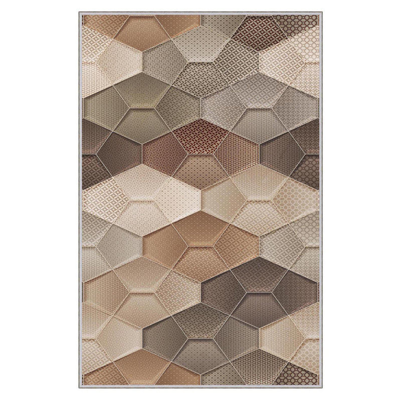 Premium Hall Carpet (3.3 x 9.8 ft), 100% Polyester, 8 mm Pile Height | Antibacterial, Non-Slip PVC Dot Underside, 650 gr/m² | Machine Washable, 3D Digital Printing | Ideal for Living Room & Entryways, Durable & Stylish Design