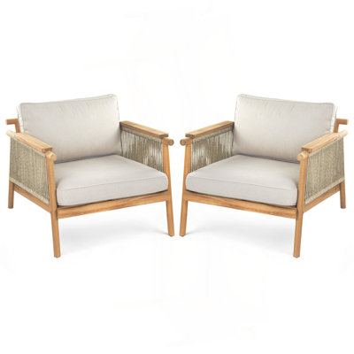 Fauteuil club d'extérieur Sumbawa, ensemble de 2