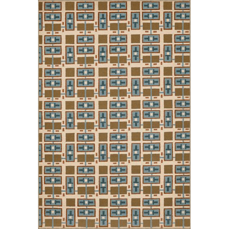 Tapis décoratif multicolore à motif géométrique mixte, Carré 3 pi 3 po