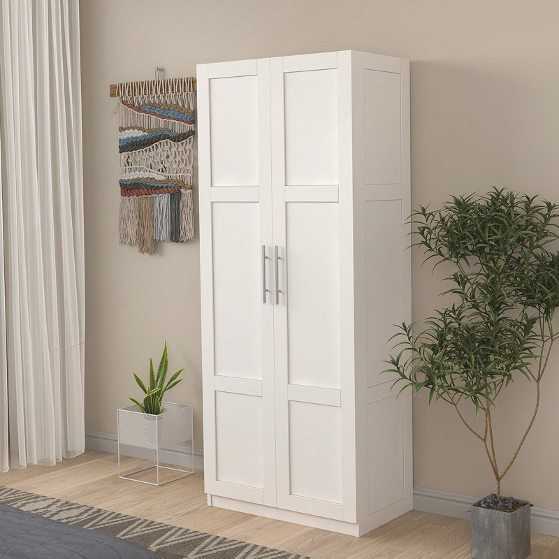Armoire haute et armoire de cuisine avec 2 portes et 3 cloisons pour séparer 4 espaces de rangement