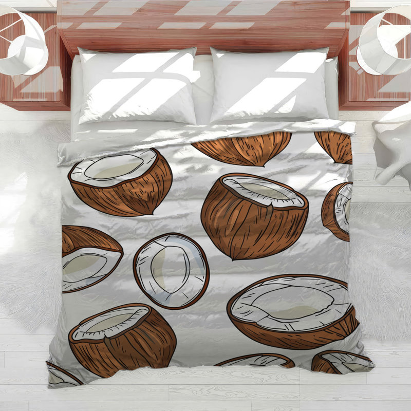 Coconuts Bedding Food Comforter Tropical, King Comforter