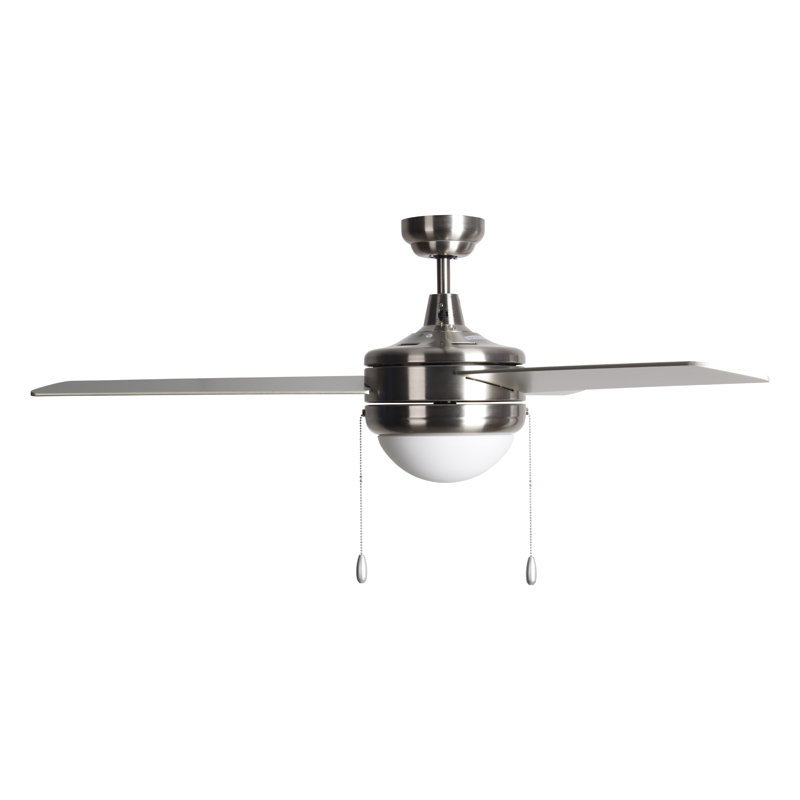 Villasenor 50" 3-Blade Indoor Ceiling Fan, Brushed Nickel