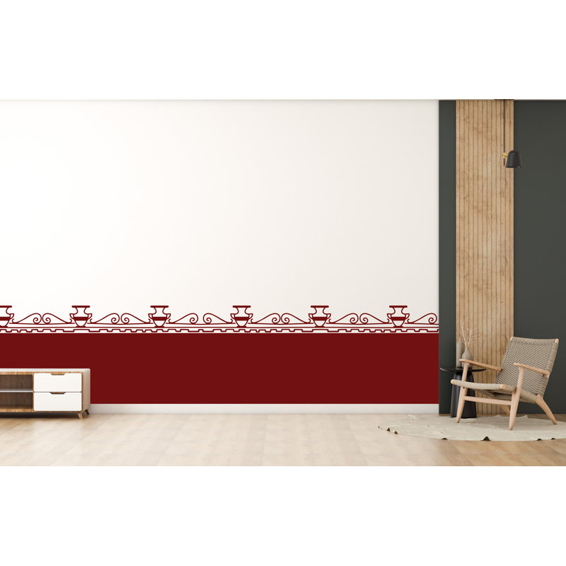 Décalcomanie de bordure murale festonnée, autocollant mural d'inspiration grecque, décoration murale amovible pour chambre d'enfant, chambre à coucher ou salon 658DLUUU