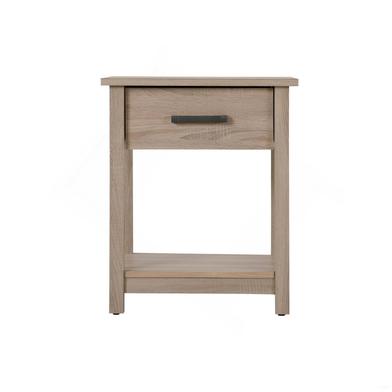 Sleek Contemporary Nightstand In Sandle Wood, Natural