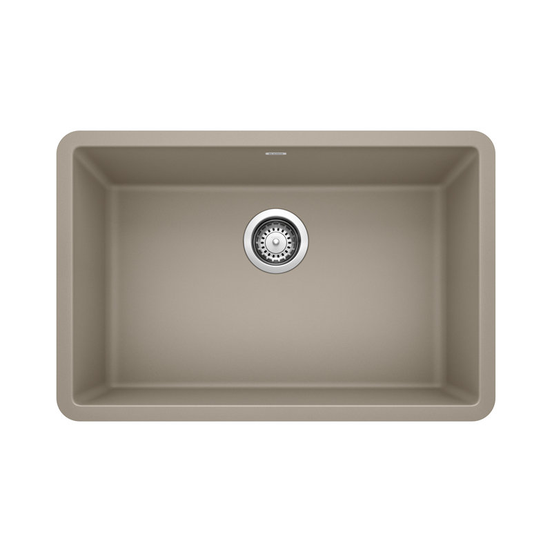Precis SILGRANIT 27" Single Bowl Undermount Kitchen Sink, Truffle