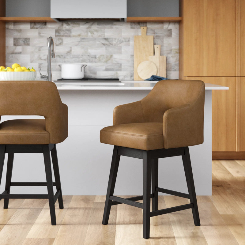 Bethine Swivel 26'' Counter Stool, Cognac