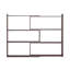 Bibliothèque en bois extensible, largeur réglable de 24 à 47 po, tablette d'angle en forme de L, présentoir ouvert, brun