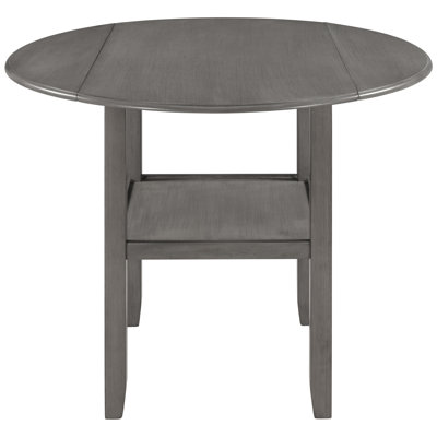 Latitude Run® Round Counter Height Kitchen Dining Table With Drop Leaf