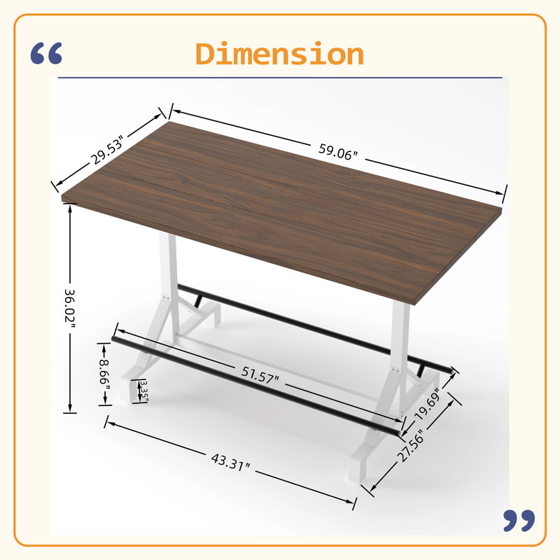 with Iron Base Dining Table, Noyer