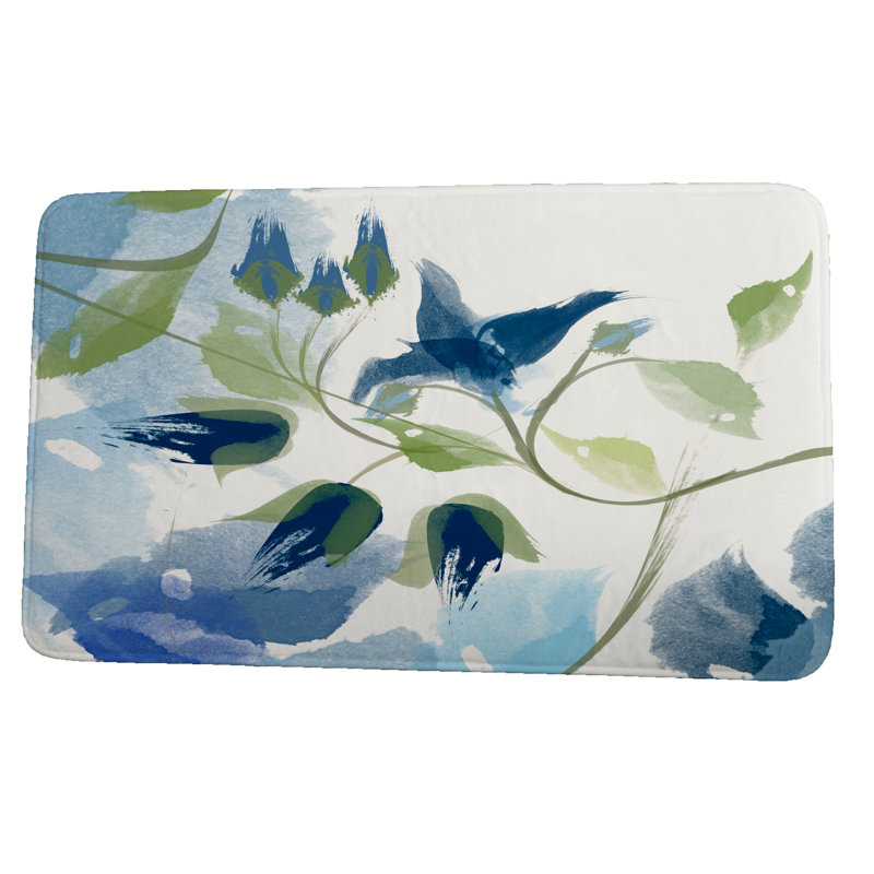 Lukas Non-Slip Bath Mat, 34" W x 21" L, Navy Blue
