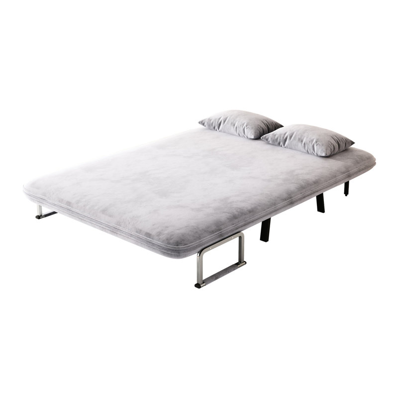 Lit convertible Contemporary Velvet, H 14,17 po x l 74,38 po x P 53,82 po, Gris clair