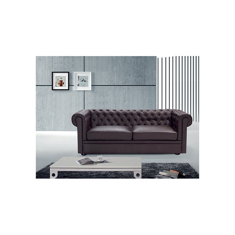 Genuine Leather Sofa, Brown