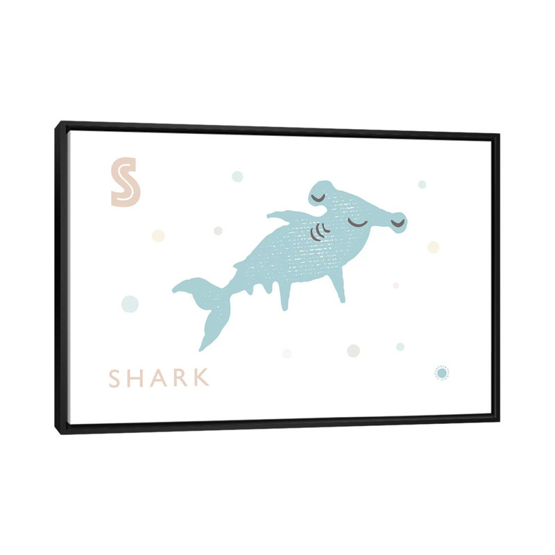 " Shark ", No Mat, 40" H x 60" W x 1.5" D, Black Framed Canvas