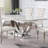 Allessandra White and Chrome Rectangular U-Shaped Base Dining Table