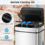 Costway 19 Gal Kitchen Trash Can With Soft Closing Lid & Stay-open Design Inner Buckets Silver