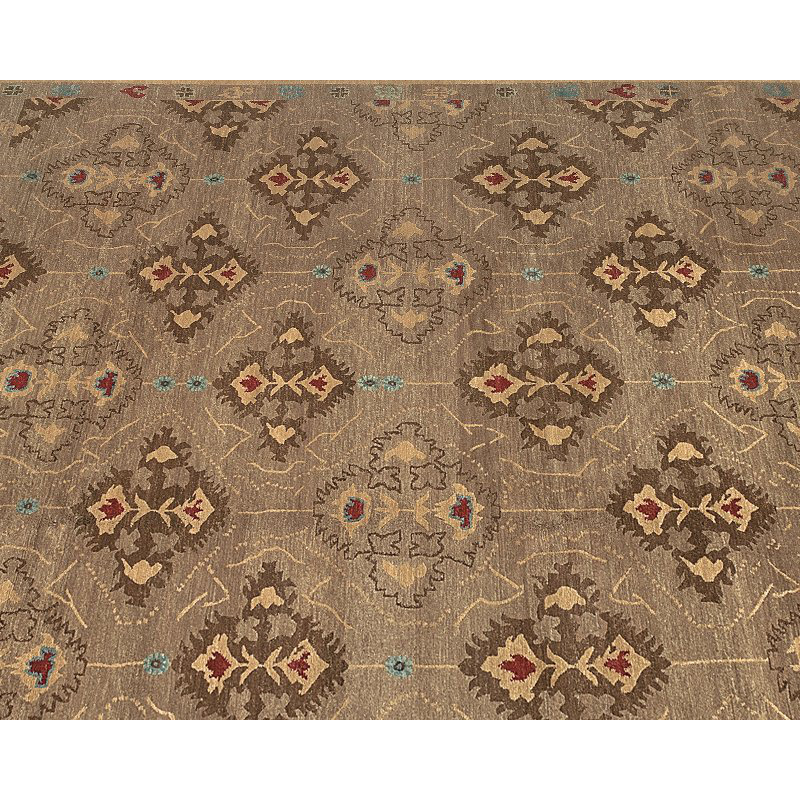 Samkara Wool Oriental Area Rug in Brown/Taupe, Rectangle 12' x 16'