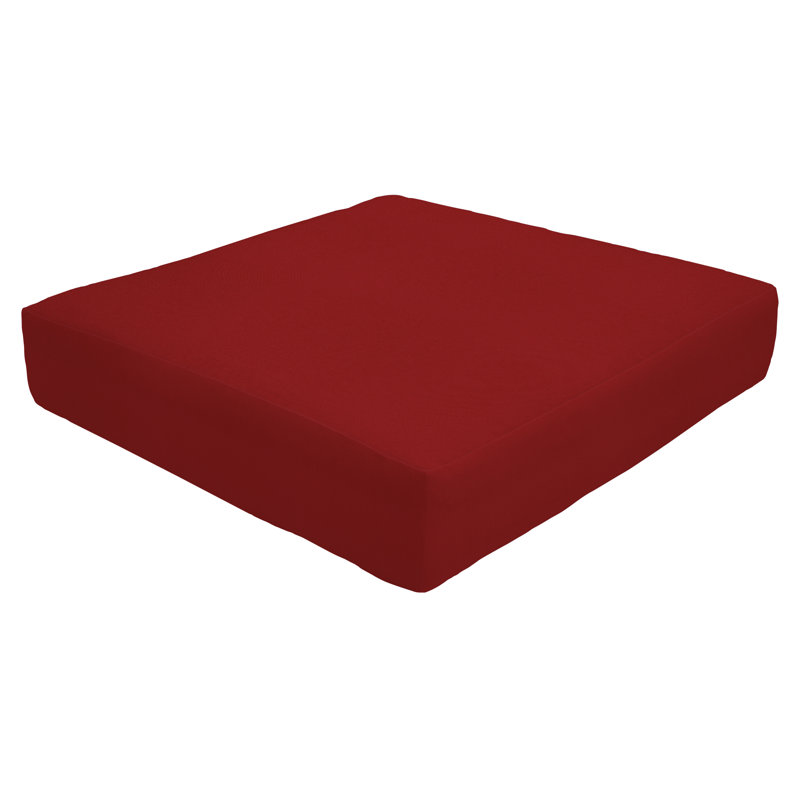 Knife Edge Indoor/Outdoor Sunbrella Ottoman Cushion, 5" H x 23" W x 20" D, Canvas Jockey Red Sunbrella® Canvas