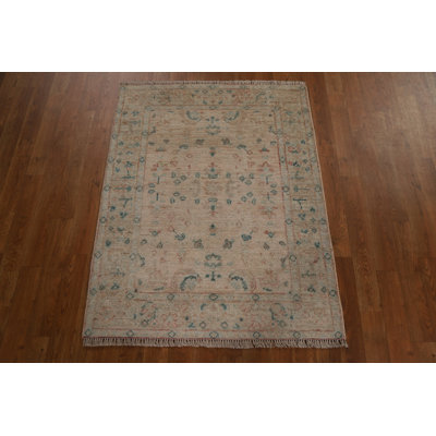 Tapis unique en laine beige 3 pi x 3 pi 9 po New Age