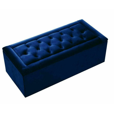 Pataskala 102 cm W Velvet Tufted Rectangle Ottoman with Storage