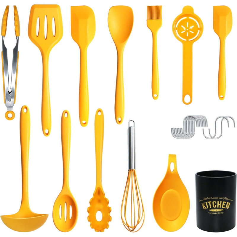 Kitchen Utensil Set - 14Pcs Silicone Cooking Utensils Set, Silicone Kitchen Utensils, Cooking Tools Turner Tongs Nonstick Spatula Spoon For Nonstick Heat Resistant Cookware