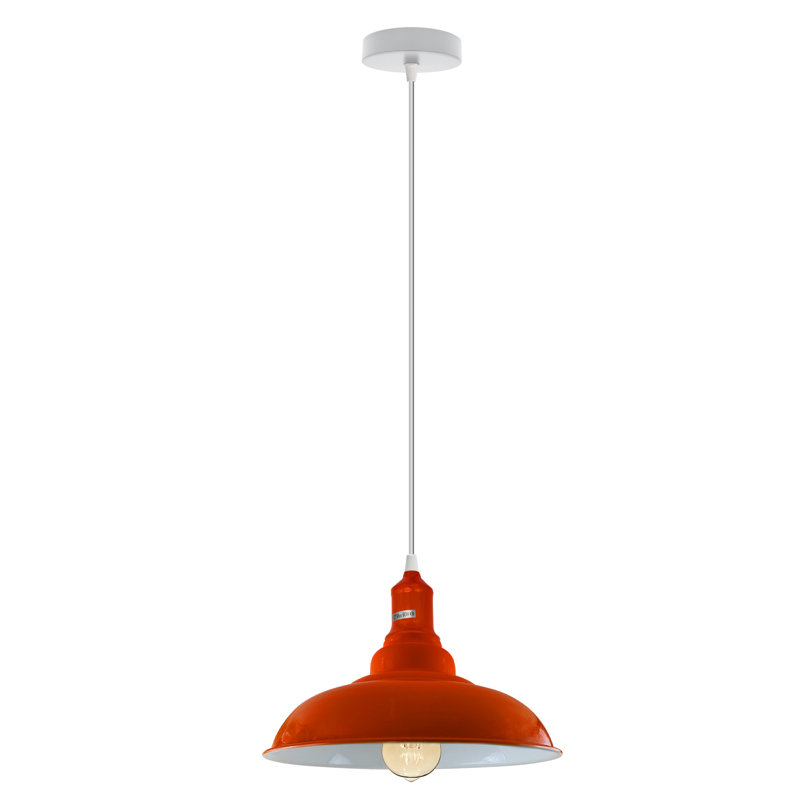 Emraan 1 - Light White Single Pendant, No, Orange