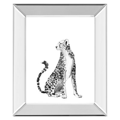 Décoration murale gracieuse guépard - 22 po x 26 po - Cadre en miroir