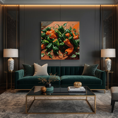 Art mural sur toile, légumes et piment serrano brun