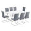 Ensemble de salle à manger 9 pièces moderne en MDF blanc 71 po avec chaises rembourrées en similicuir-2109443511-2109443400
