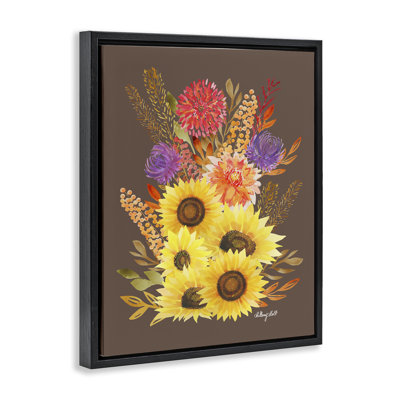 Autumn Sunflowers & Assortment Floating Frame, design by Hillary Holt