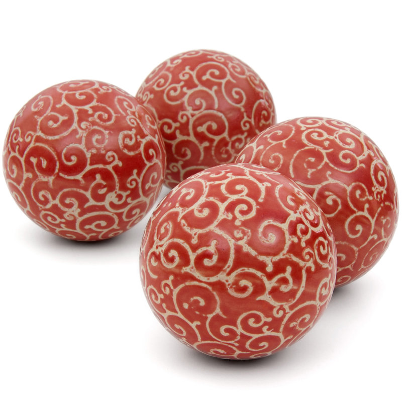 Solt Decorative Ball Set, Red Ivy