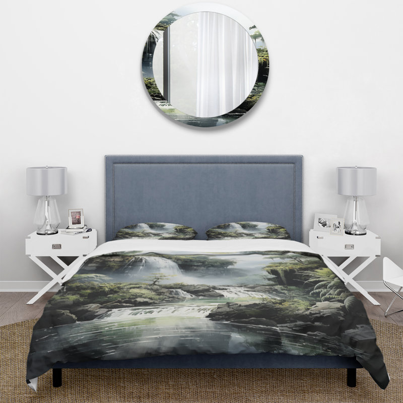 Ensemble de housse de couette en microfibre / polyester Dominicain Whispering Waterfalls II