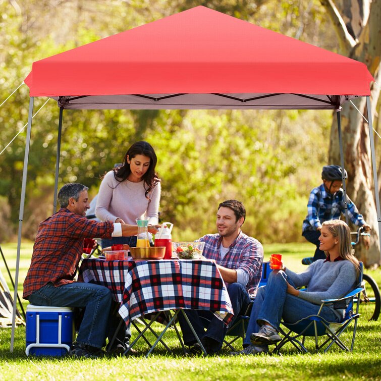 10 ft. x 10 ft. Beige Pop Up Sidewall Canopy Tent- 5-Pieces of Sidewall with Rolling Storage Bag