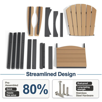 Hdpe Outdoor Adirondack Bar Chair