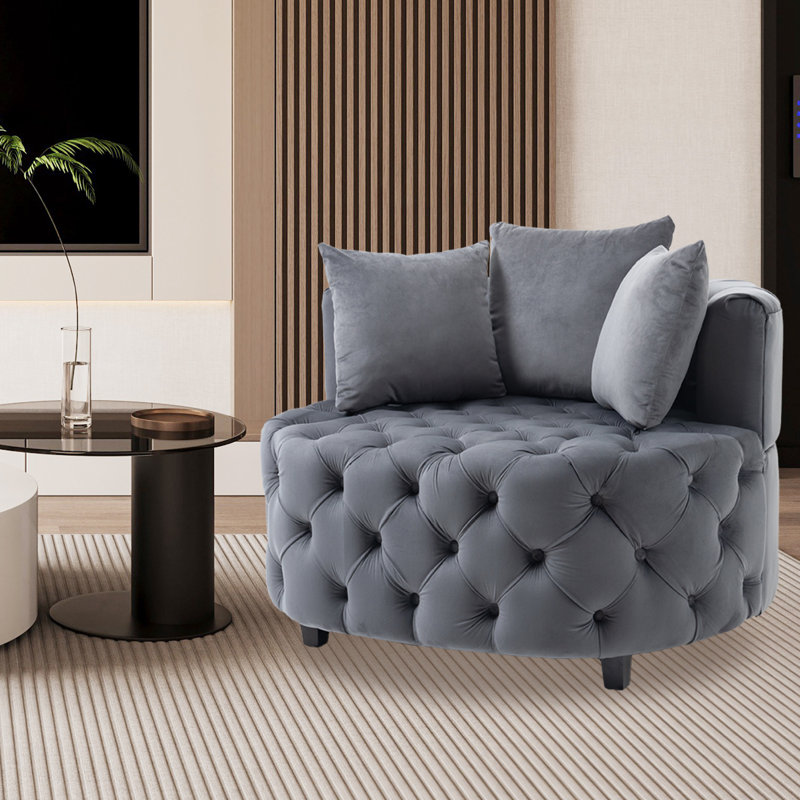Chaise de réception en velours avec structure en bois, Velours gris