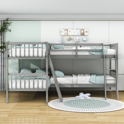 Darlean Kids Twin Over Twin Bunk Bed