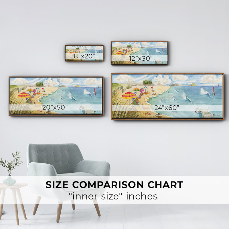 Sable et surf - toile encadrée, H 24 po x l 60 po