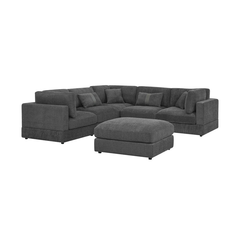 Canapé modulaire Luxecloud, Gris bouclé / polyester