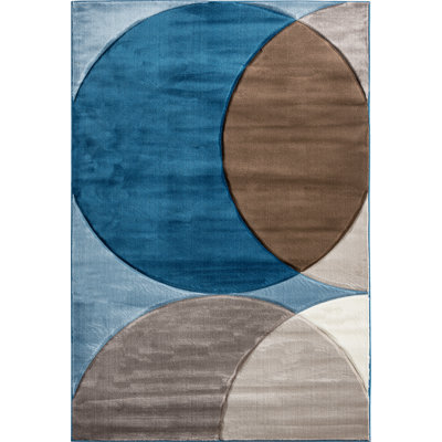 Tapis brun / bleu Janley