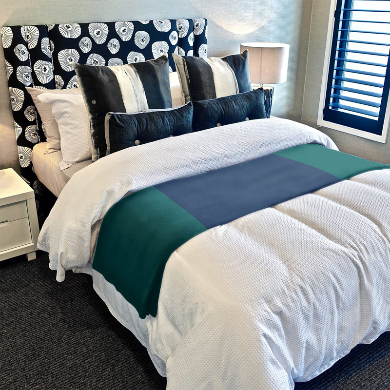 Quilted Throw Blanket, Seattle, 30" W x 40" L, Green/Navy Blue