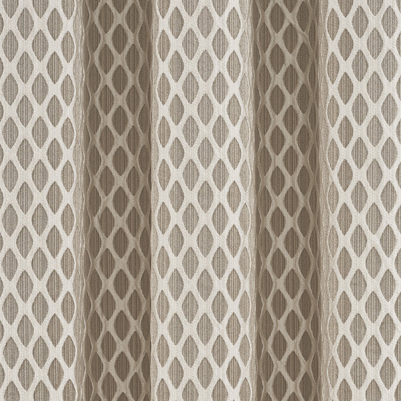 Champagne Jacquard Polyester Room-Darkening Window Panel Pair
