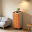 15.75" Modern Light Luxury 5 Drawer Chest Narrow Vertical Sintered Stone Top Cabinet